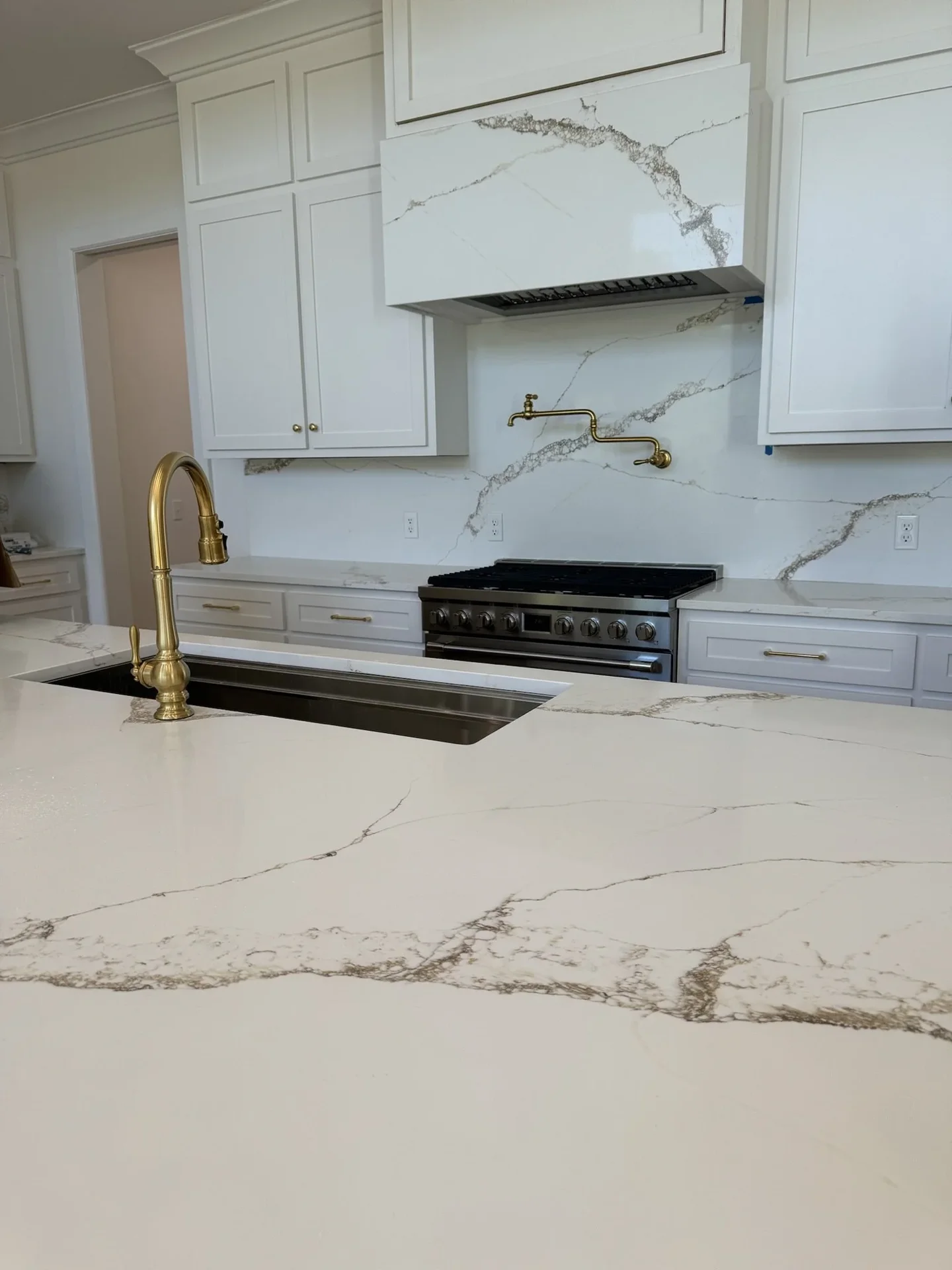 Custom stone vent hood project
