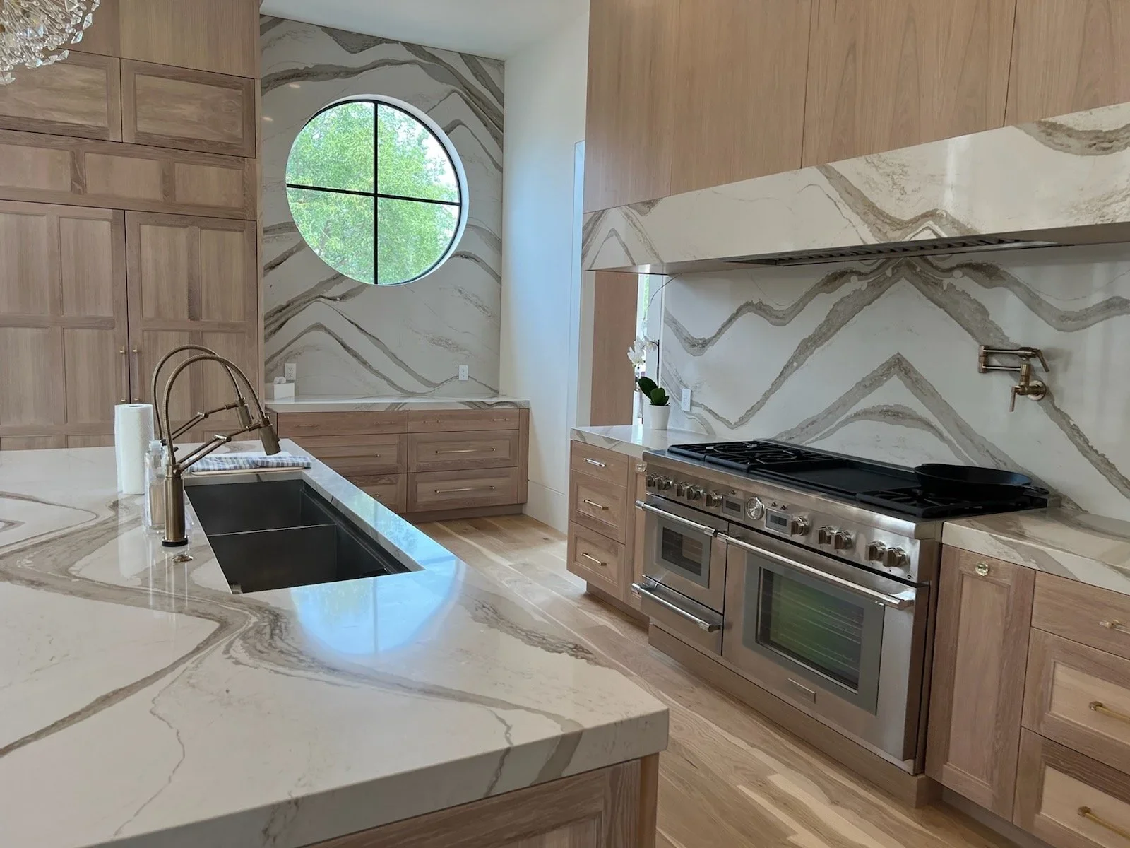 Custom stone vent hood project