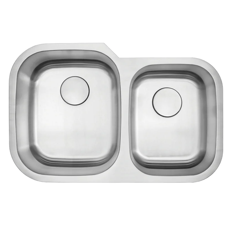 Offset Double Bowl Kitchen Sink
